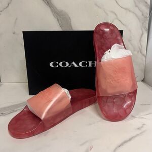 Coach C3068 Ulyssa Women's Rubber Pink Slide Sandals Size 7